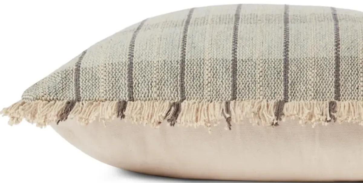 Riley PMH0043 Sage/Natural 22''x22'' Down Pillow by Magnolia Home by Joanna Gaines x Loloi