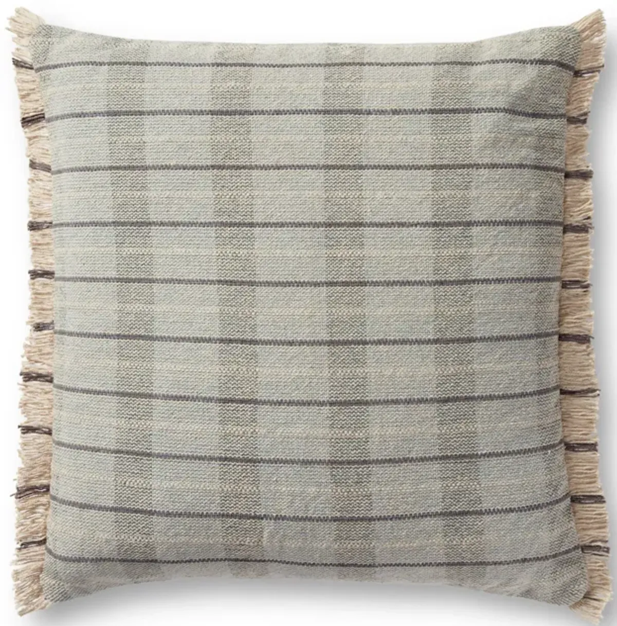 Riley PMH0043 Sage/Natural 22''x22'' Down Pillow by Magnolia Home by Joanna Gaines x Loloi