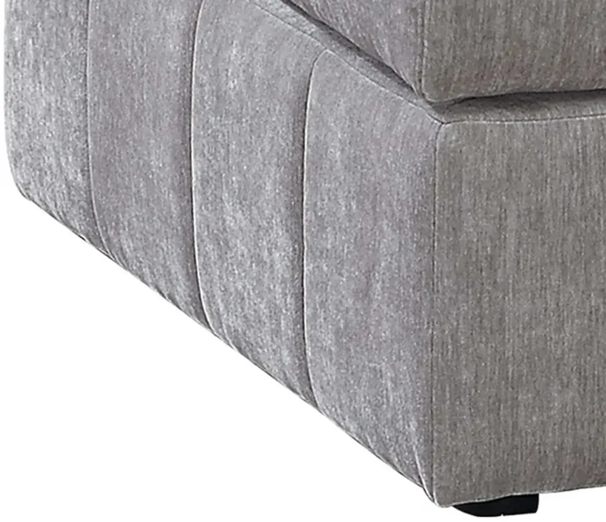 Luna 33 Inch Modular Ottoman, Three Layer Plush Cushioned Seat, Gray-Benzara