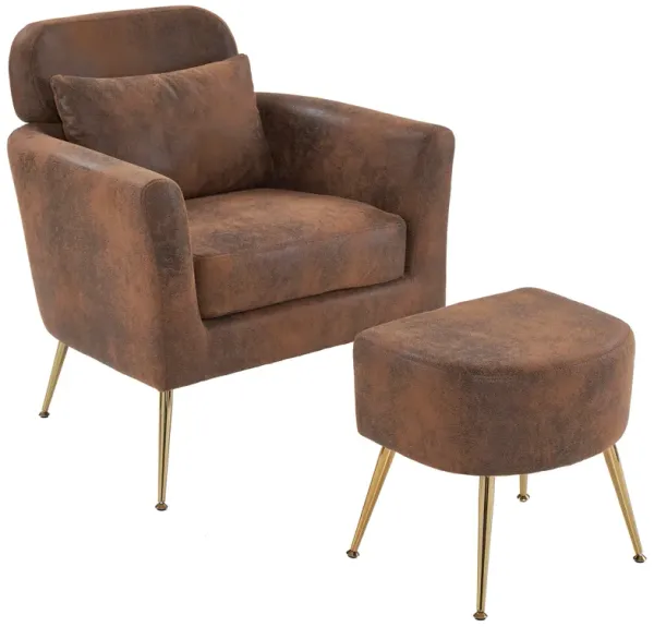 Single Leisure Chair with Footrest & Pedals Cozy Flannelette Upholstered Indoor Lounge Chair