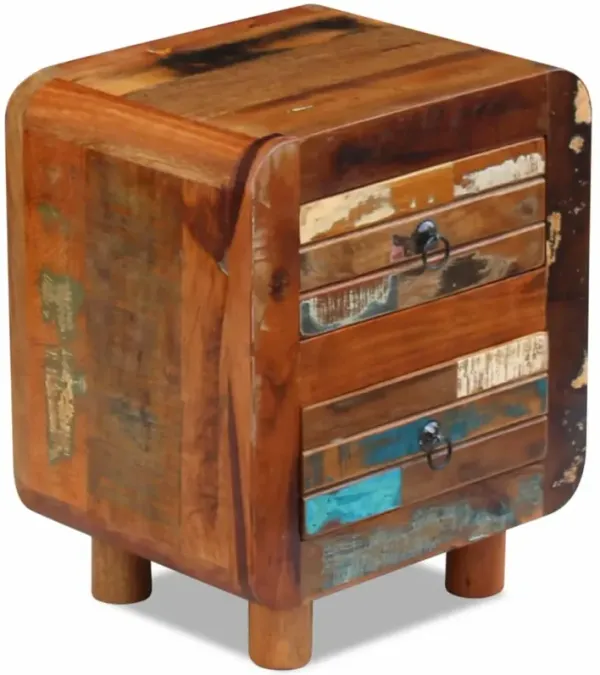 vidaXL Night Cabinet Solid Reclaimed Wood 16.9"x13"x20"