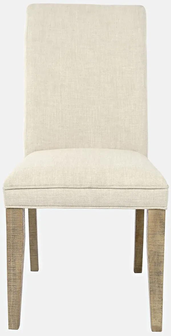 Carlyle Crossing Modern Rustic Distressed Pine Upholstered Parsons Dining Chair (Set of 2)