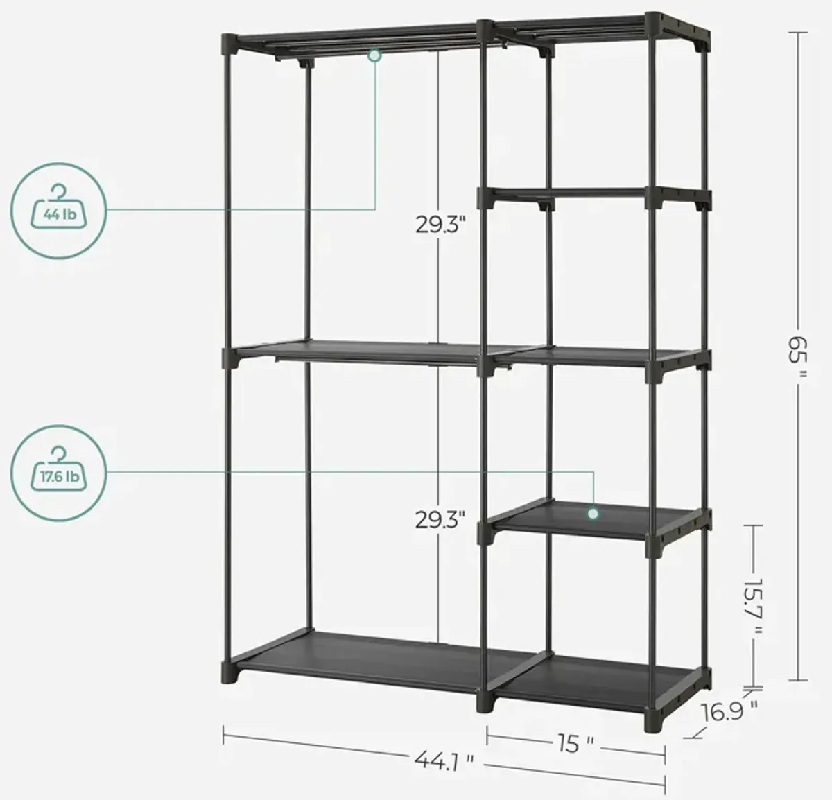 Freestanding Clothes Rack & Storage Organizer