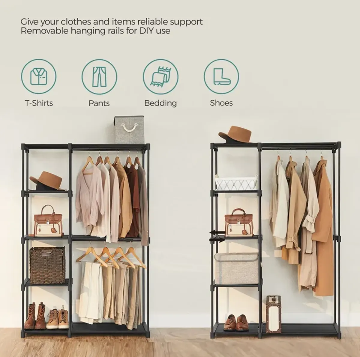 Freestanding Clothes Rack & Storage Organizer