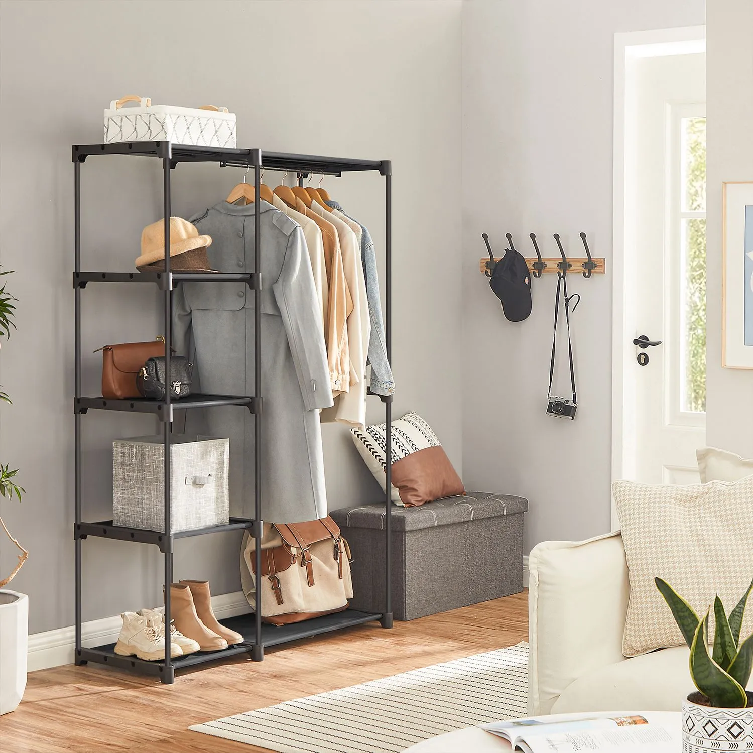 Freestanding Clothes Rack & Storage Organizer