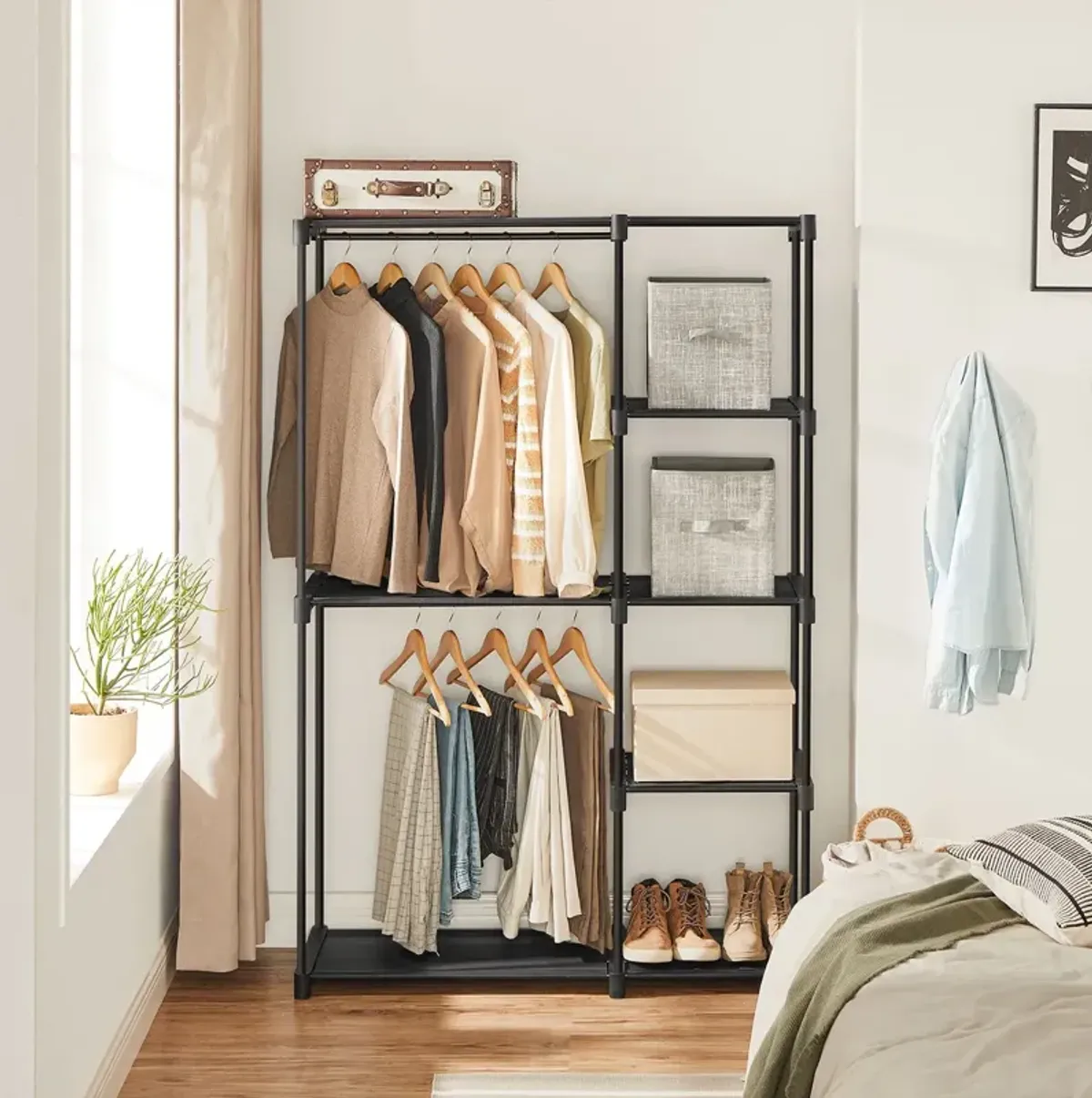 Freestanding Clothes Rack & Storage Organizer