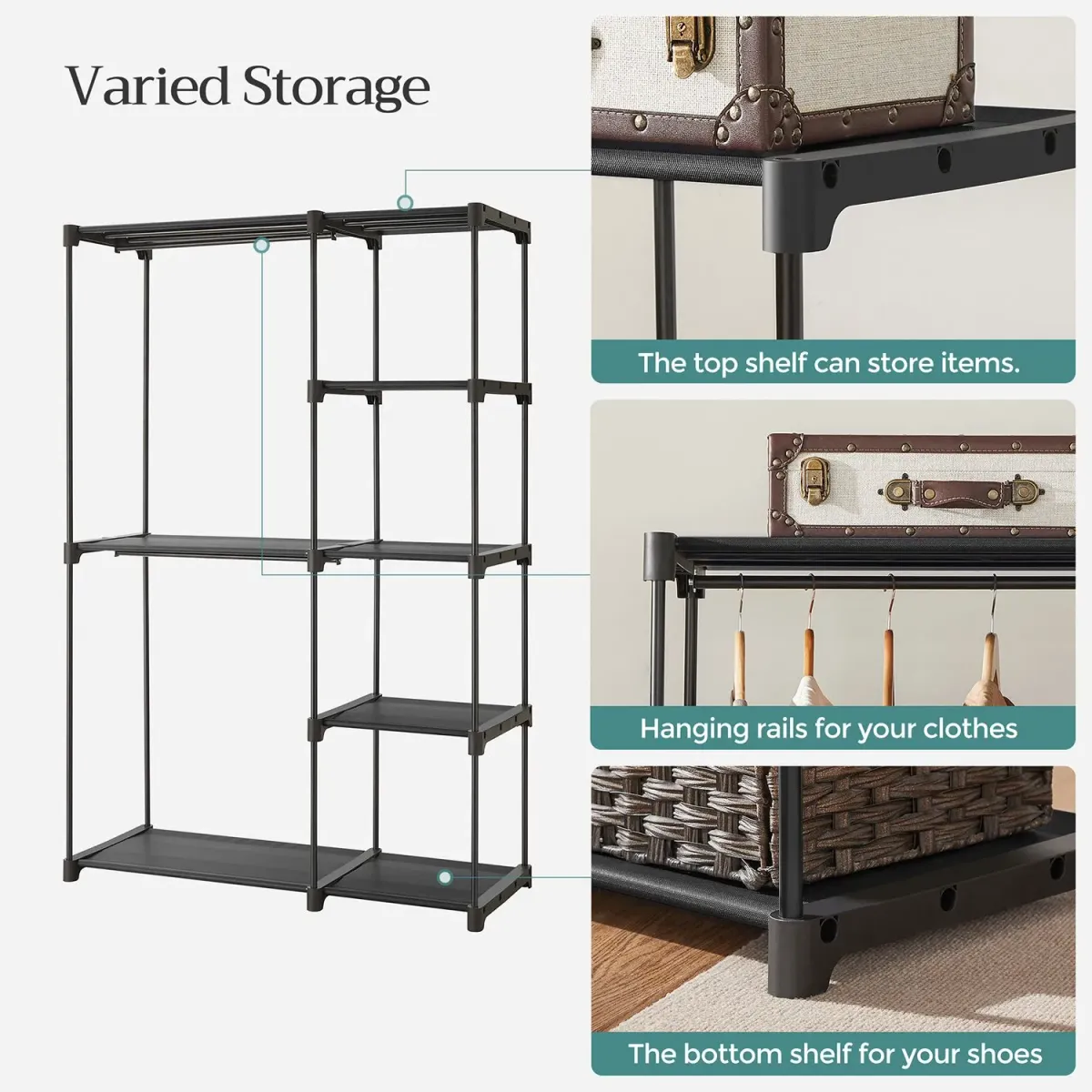 Freestanding Clothes Rack & Storage Organizer