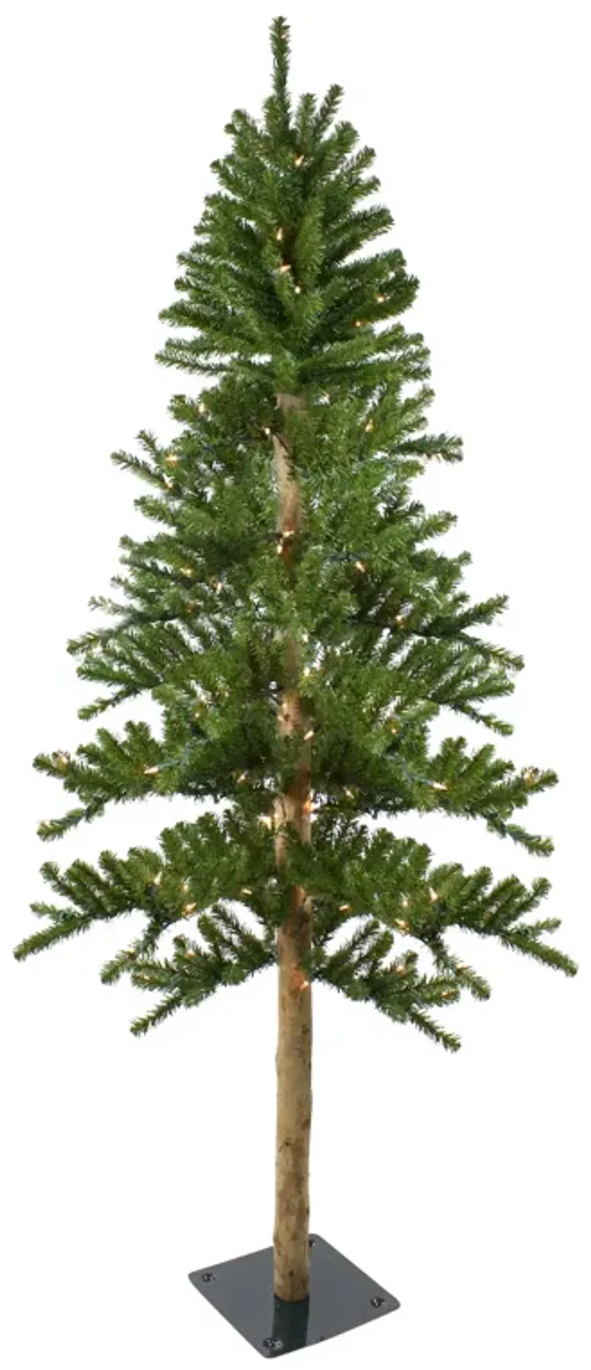 6' Pre-Lit Pencil Alpine Artificial Christmas Tree  Clear Lights