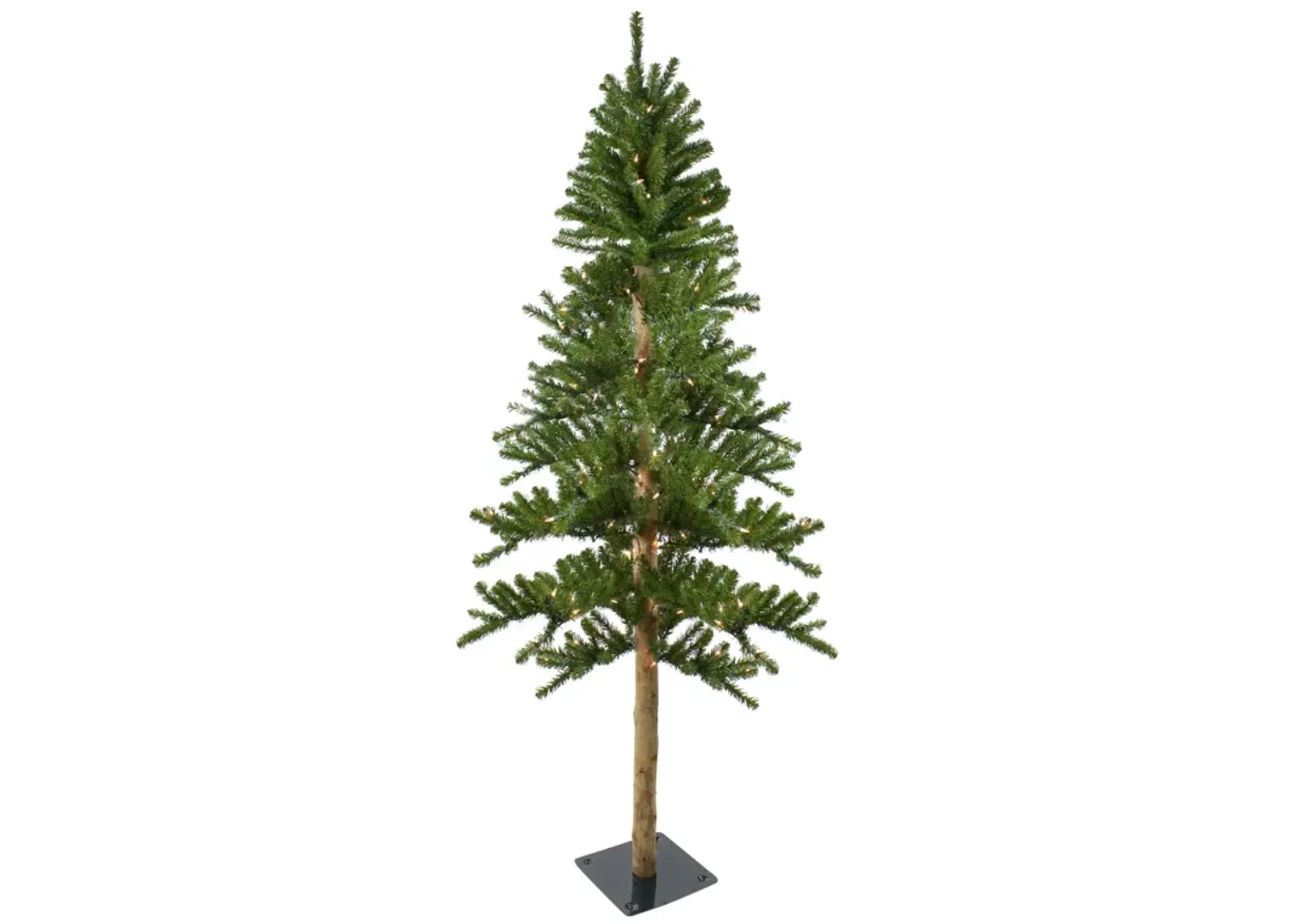 6' Pre-Lit Pencil Alpine Artificial Christmas Tree  Clear Lights