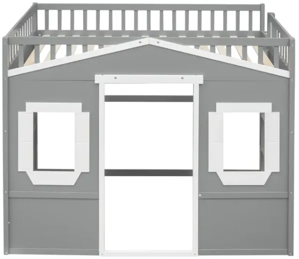 Whisen Elegant Design Full Size House Loft Bed With Ladder