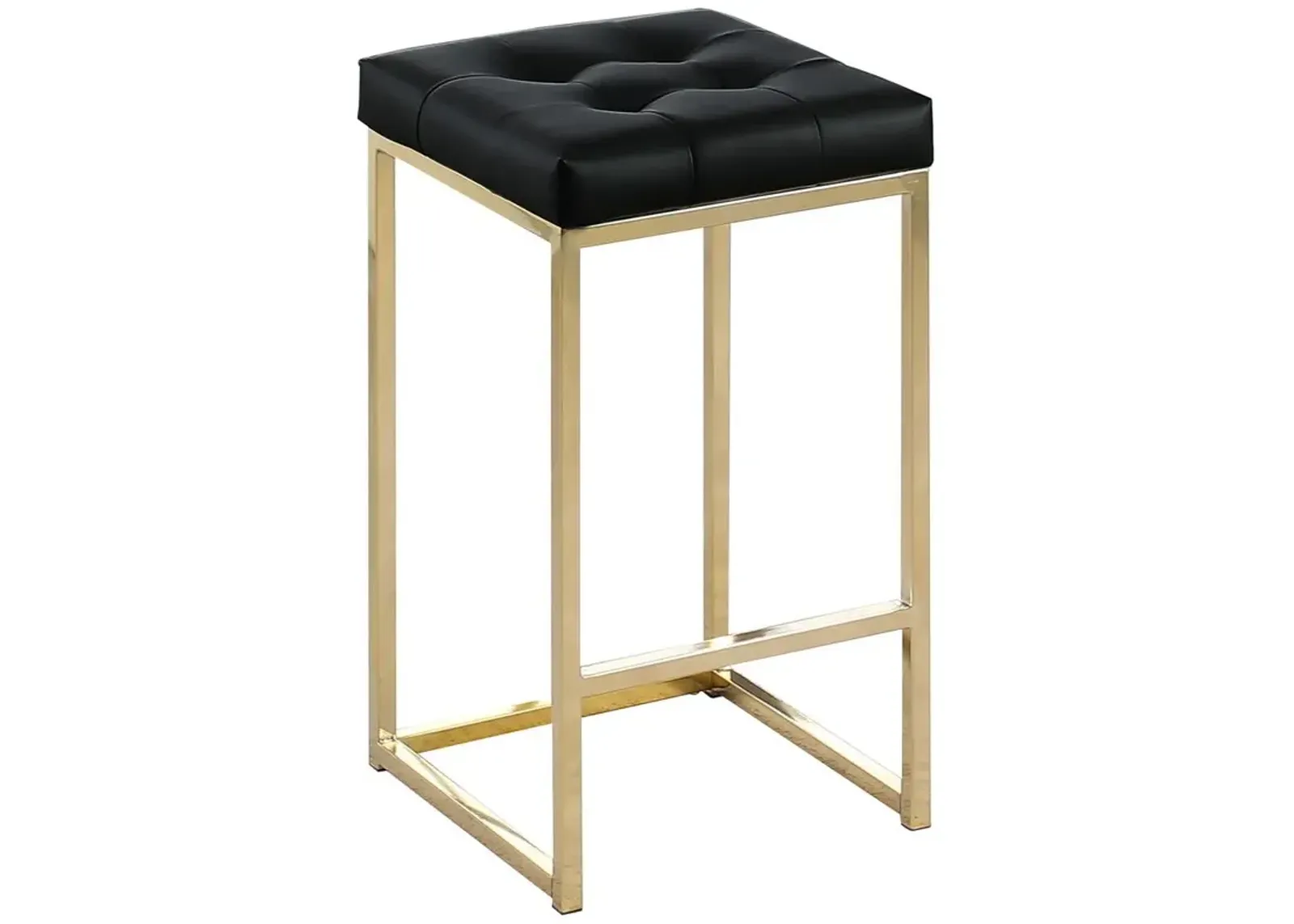 Jersey Faux Leather Counter Height Stool in Gold (Set of 2)