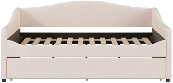 Merax Teddy Fleece Upholstered Daybed with Trundle