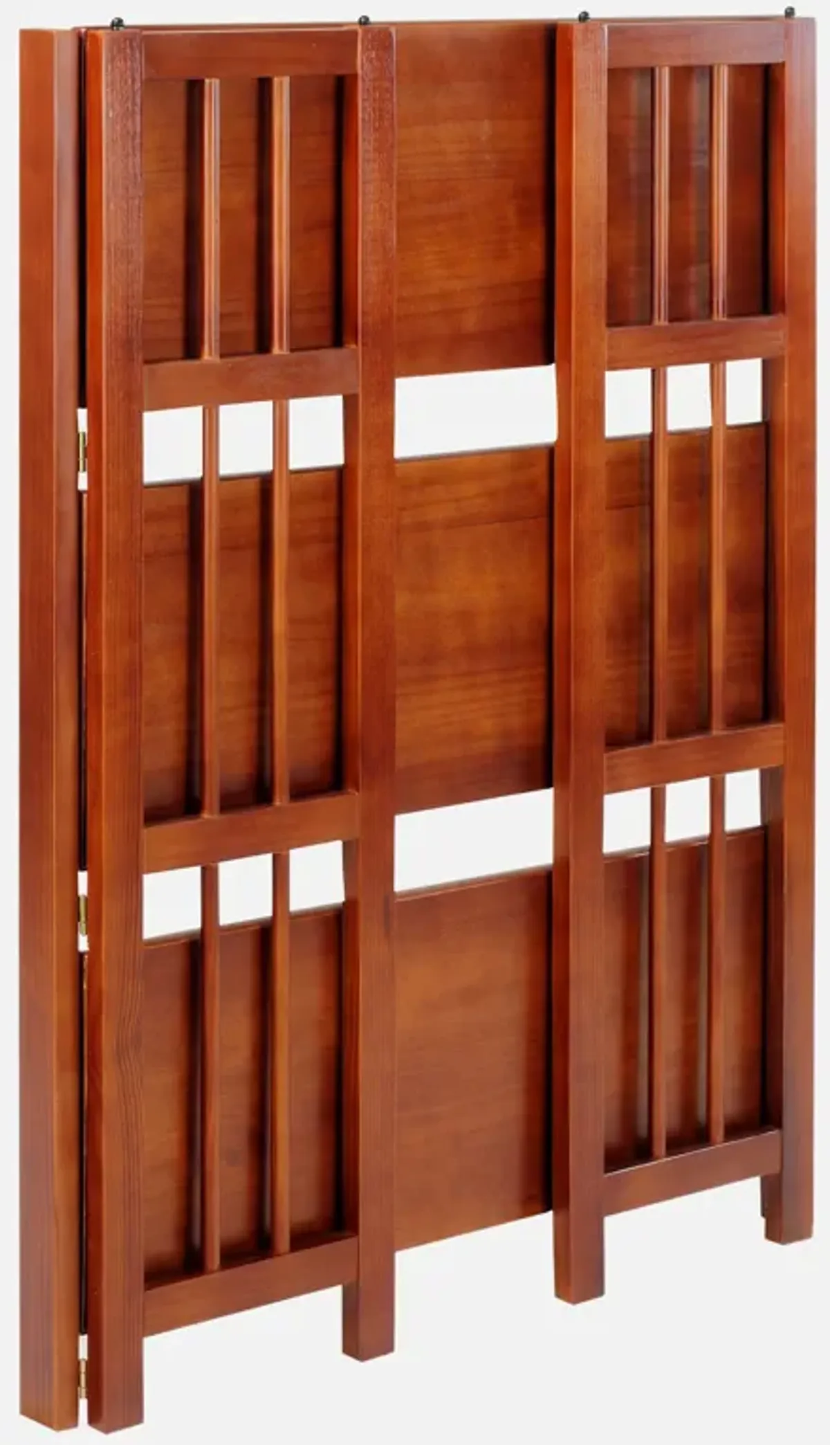 Casual Home 3-Shelf Folding Stackable Bookcase (27.5" Wide)-Walnut