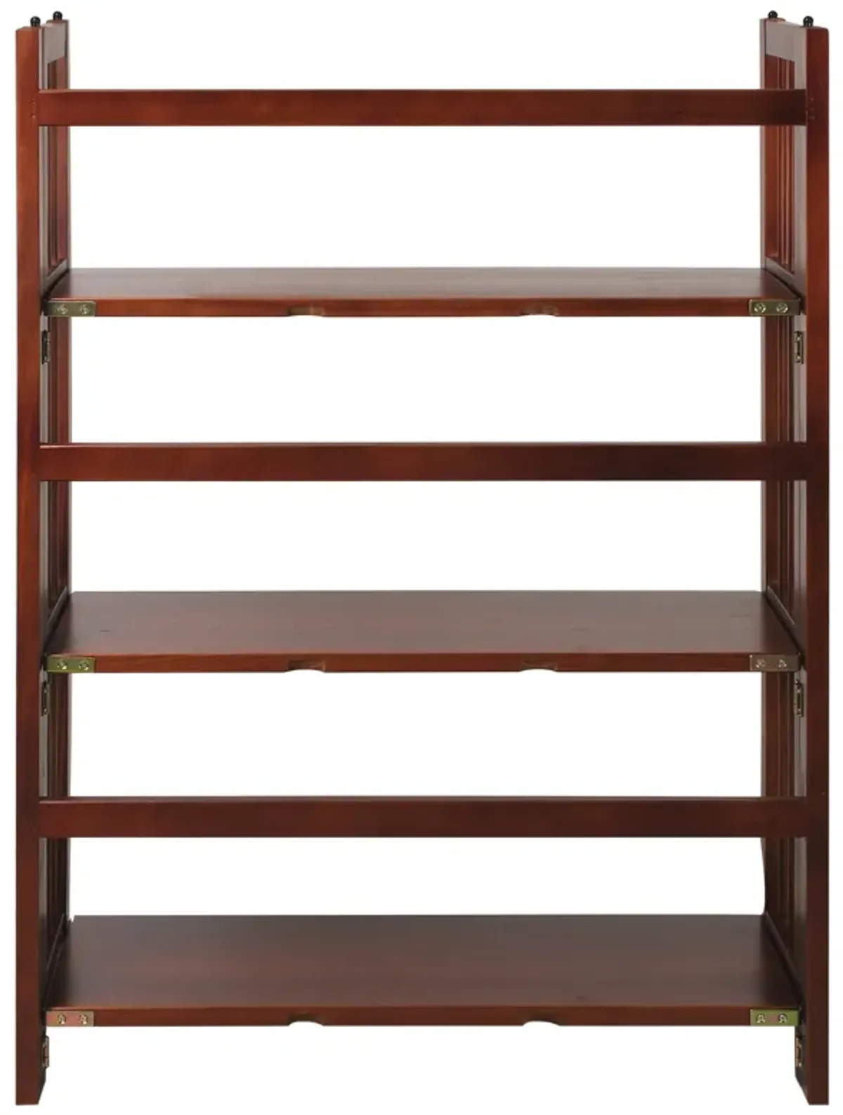 Casual Home 3-Shelf Folding Stackable Bookcase (27.5" Wide)-Walnut