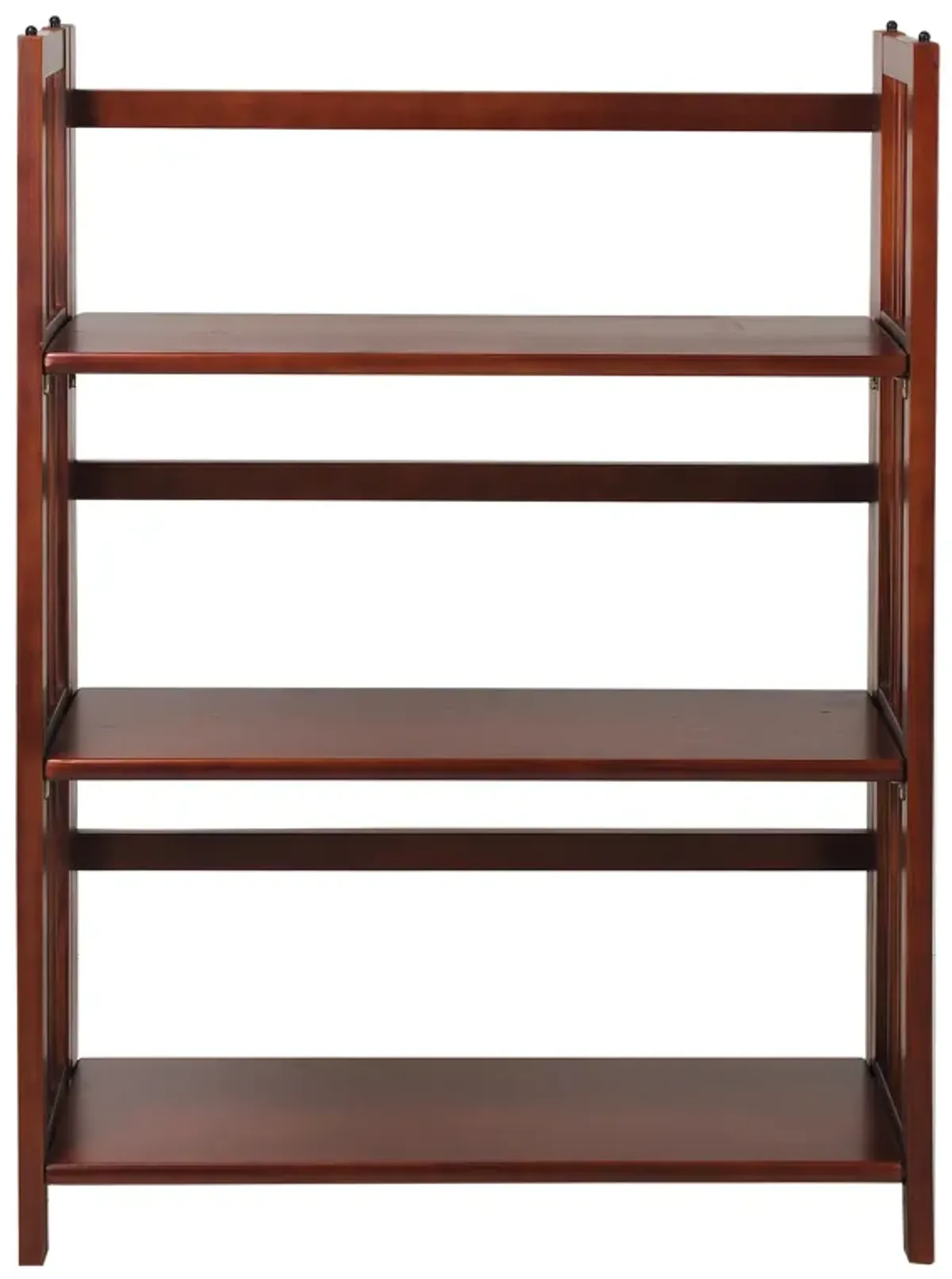 Casual Home 3-Shelf Folding Stackable Bookcase (27.5" Wide)-Walnut