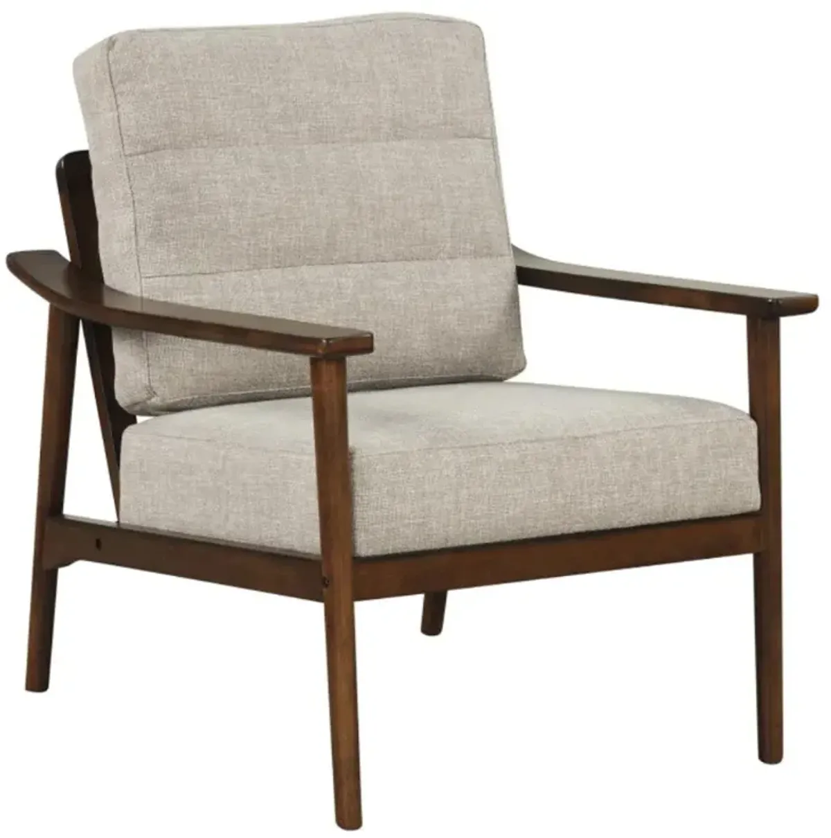 Hivvago Modern Accent Chair with Rubber Wood Armrests and Legs for Living Room