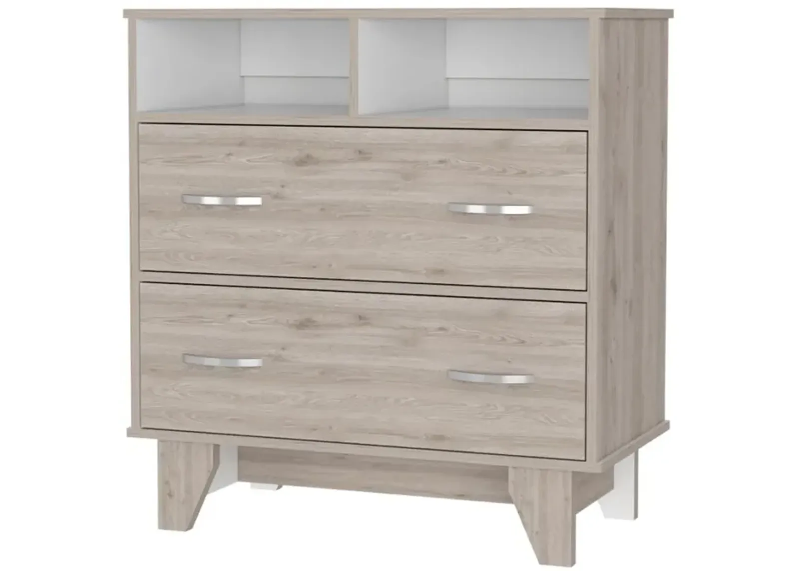 Double Drawer Dresser Arabi, Bedroom, Light Gray / White