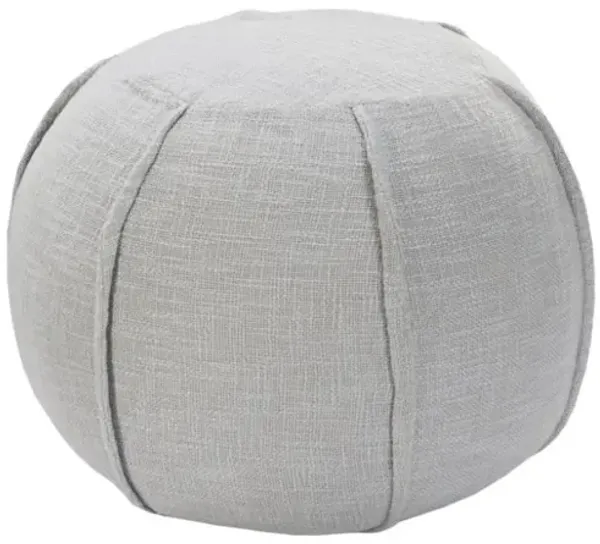 Hivvago 18 Inch Gray Cotton Round Patchwork Pouf Ottoman