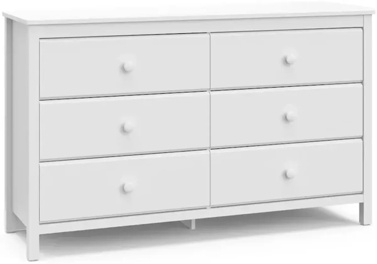 Storkcraft Alpine 6 Drawer Double Dresser (White) – GREENGUARD Gold Certified