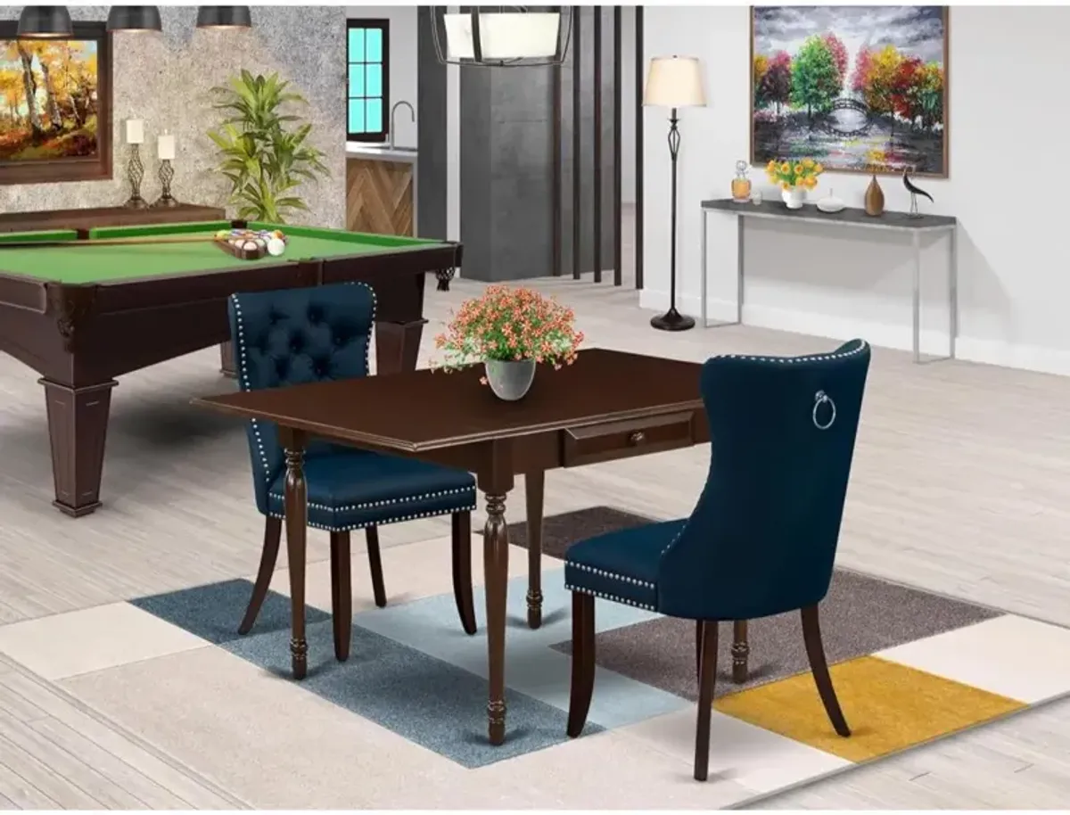 3 Piece Dining Set Consists of a Rectangle Kitchen Table with Dropleaf