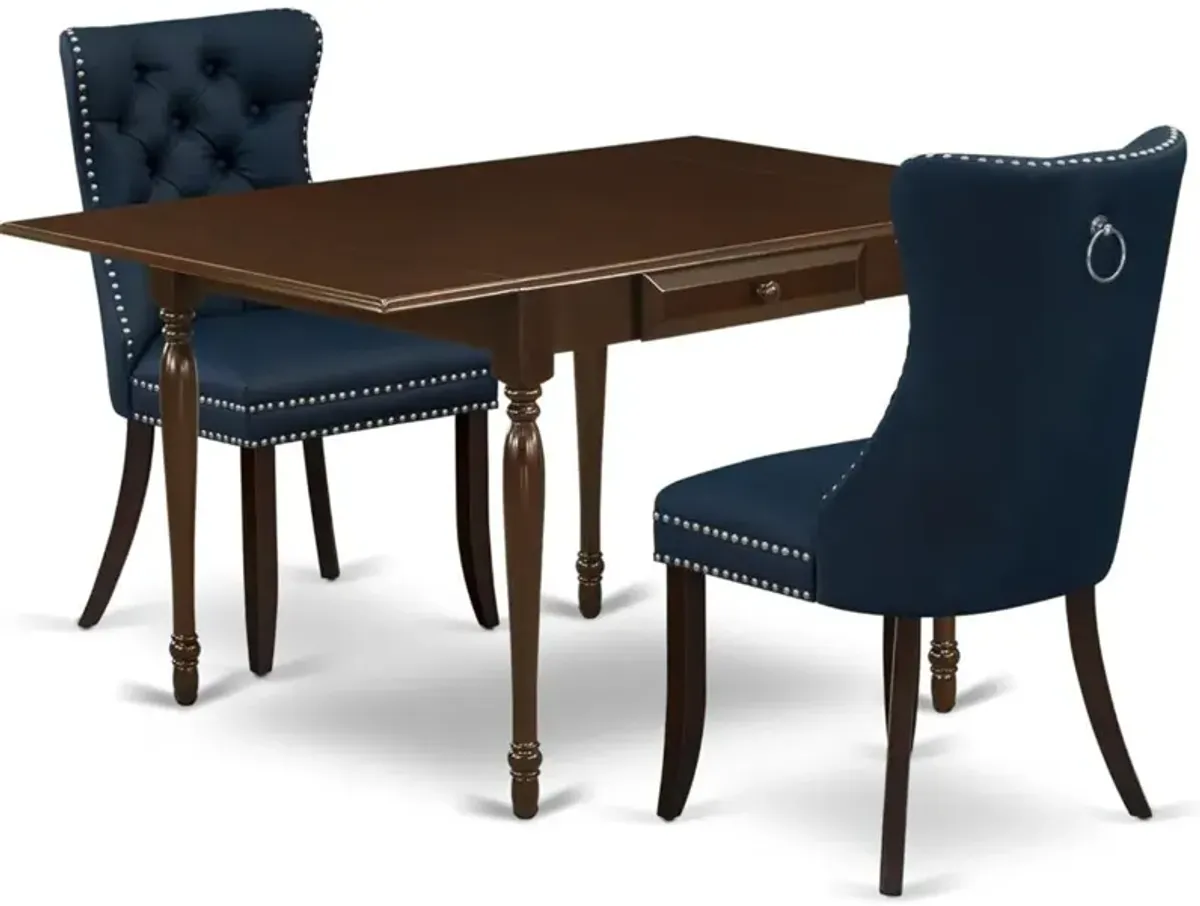 3 Piece Dining Set Consists of a Rectangle Kitchen Table with Dropleaf