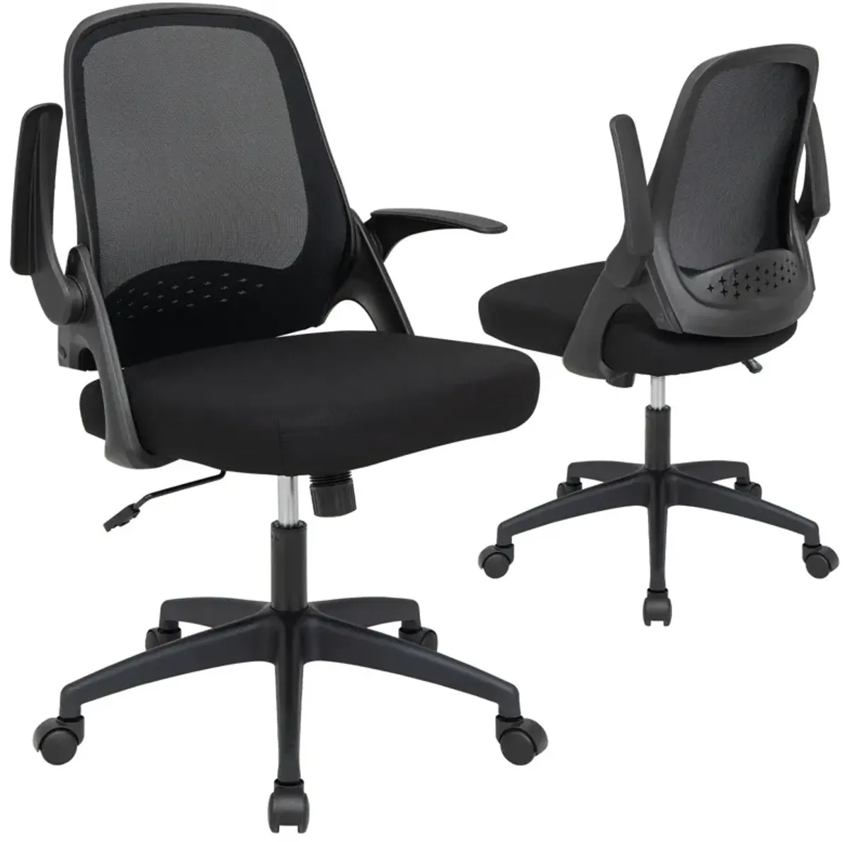 Adjustable Mesh Office Chair Rolling Computer Desk Chair with Flip-up Armrest