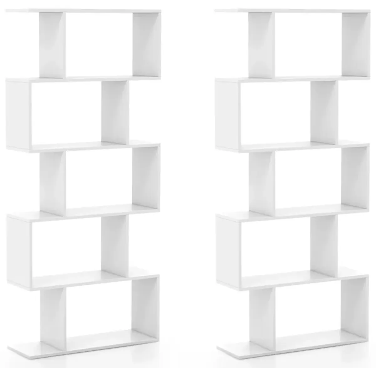 5-Tier Bookshelf with Anti-Toppling Device for Living Room Home Office