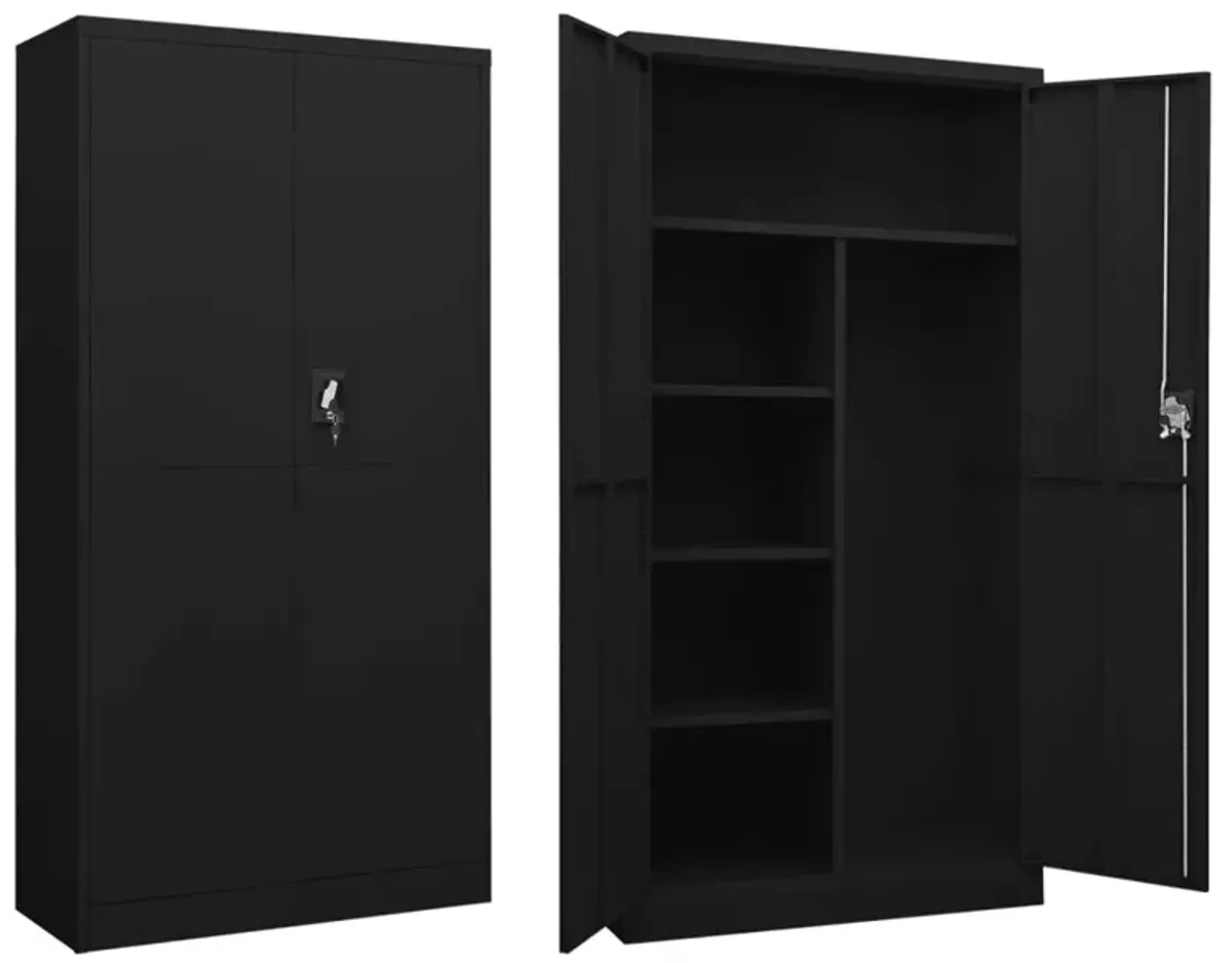 vidaXL Locker Cabinet Black 35.4"x15.7"x70.9" Steel