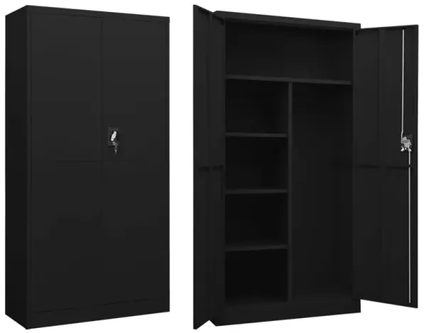 vidaXL Locker Cabinet Black 35.4"x15.7"x70.9" Steel