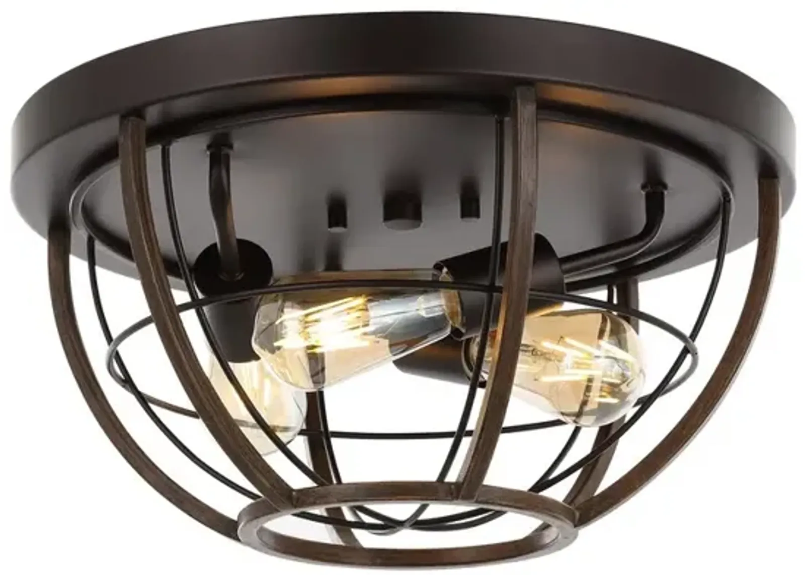 Lyla 3-Light Rustic Farmhouse Iron LED Flush Mount