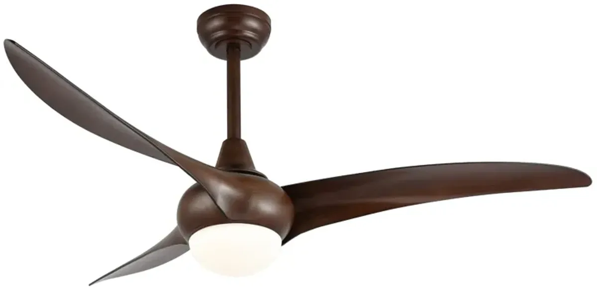 Aviator Coastal Vintage Iron/Plastic Retro Swirl Integrated LED Ceiling Fan