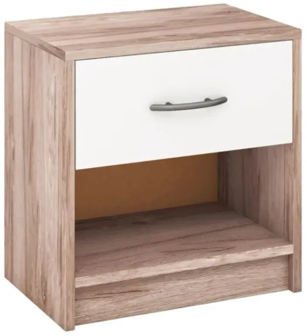 Hivvago Bedside Table Nightstand with Drawer and Open Storage Shelf