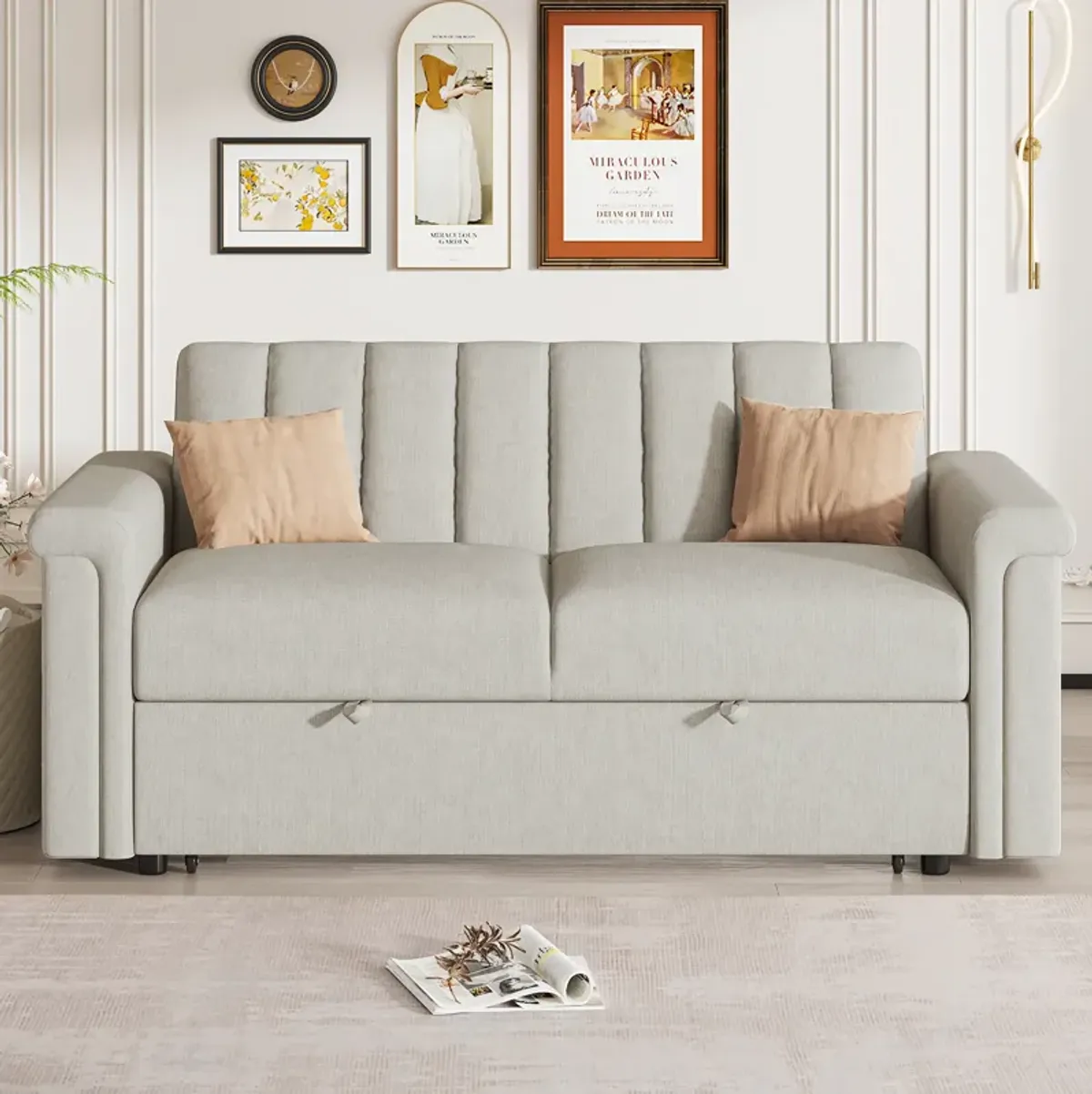 Merax Convertible Soft Cushion Sofa Pull Bed