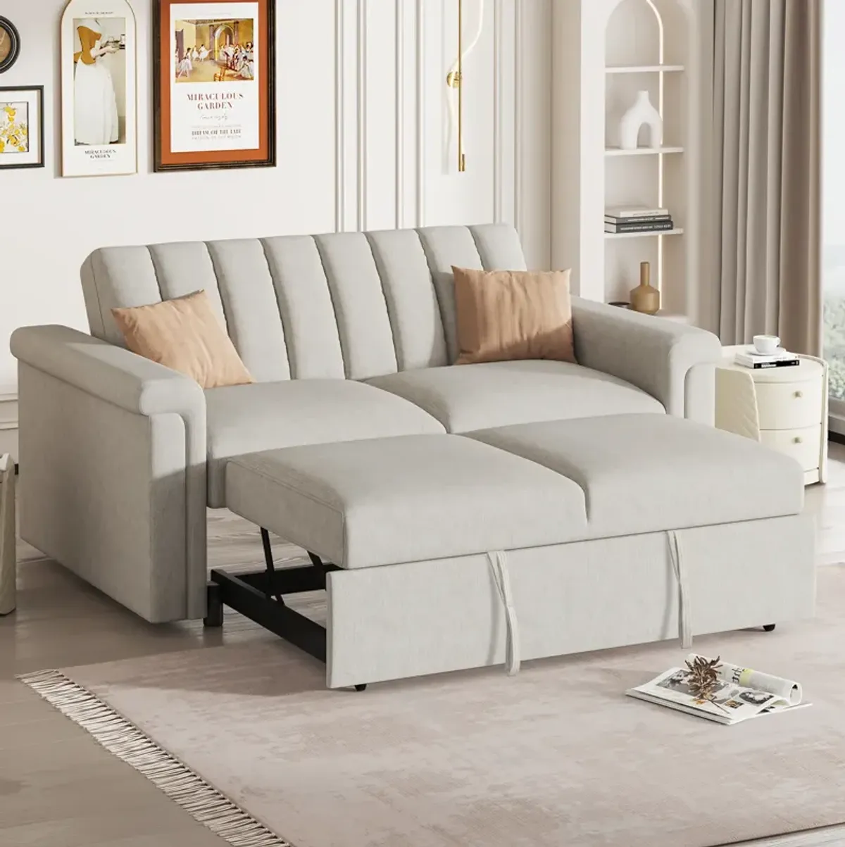 Merax Convertible Soft Cushion Sofa Pull Bed