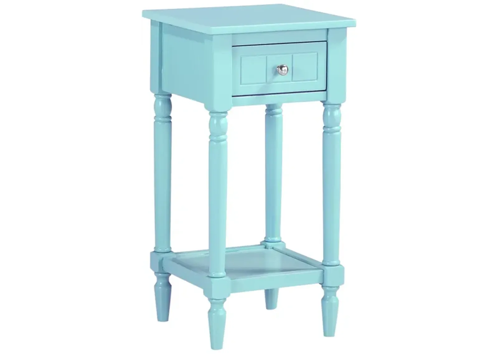 Convenience Concepts French Country Khloe 1 Drawer Accent Table with Shelf, Sky Blue