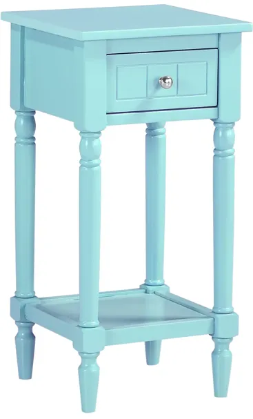 Convenience Concepts French Country Khloe 1 Drawer Accent Table with Shelf, Sky Blue