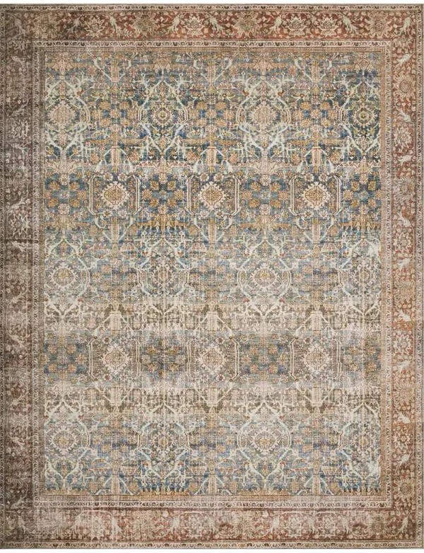Layla LAY04 Ocean/Rust 3'6" x 5'6" Rug by Loloi II