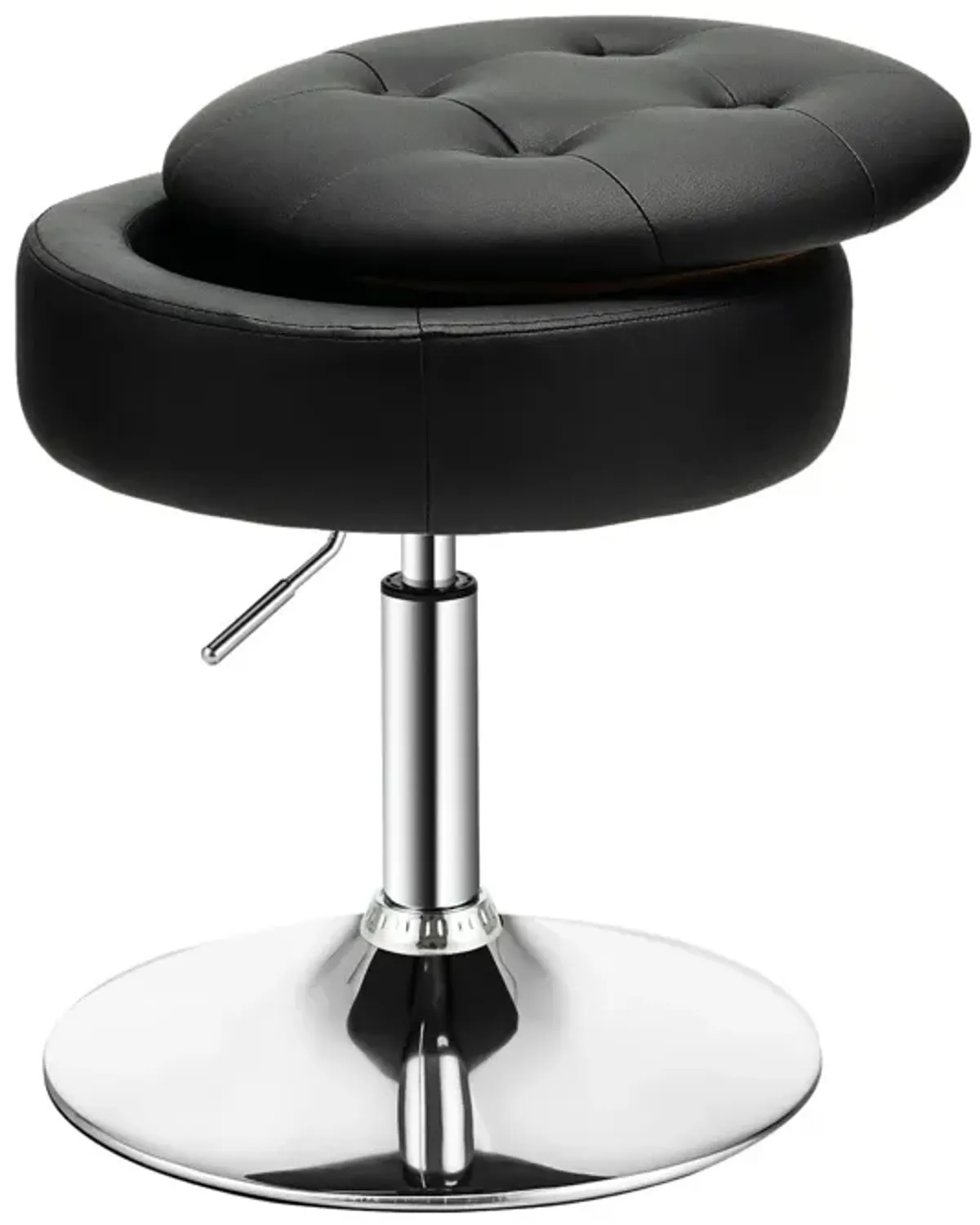 Adjustable 360� Swivel Storage Vanity Stool with Removable Tray