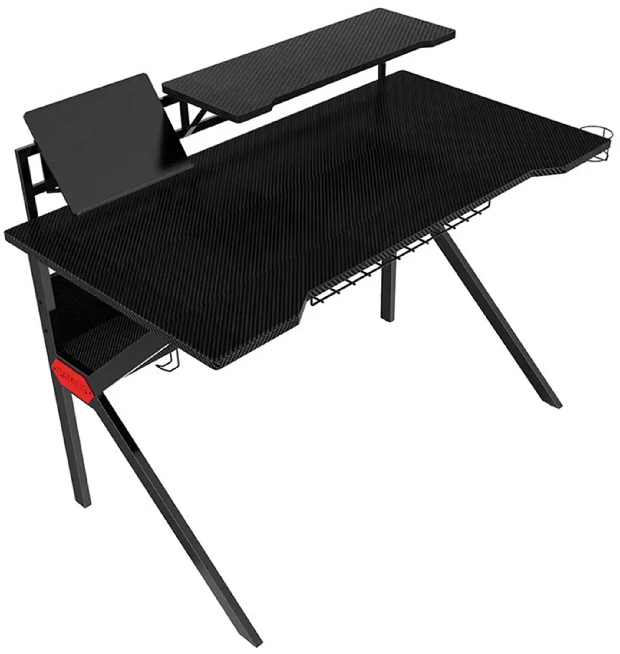 Pvc Coated Ergonomic Metal Frame Gaming Desk With K Shape Legs Black ...