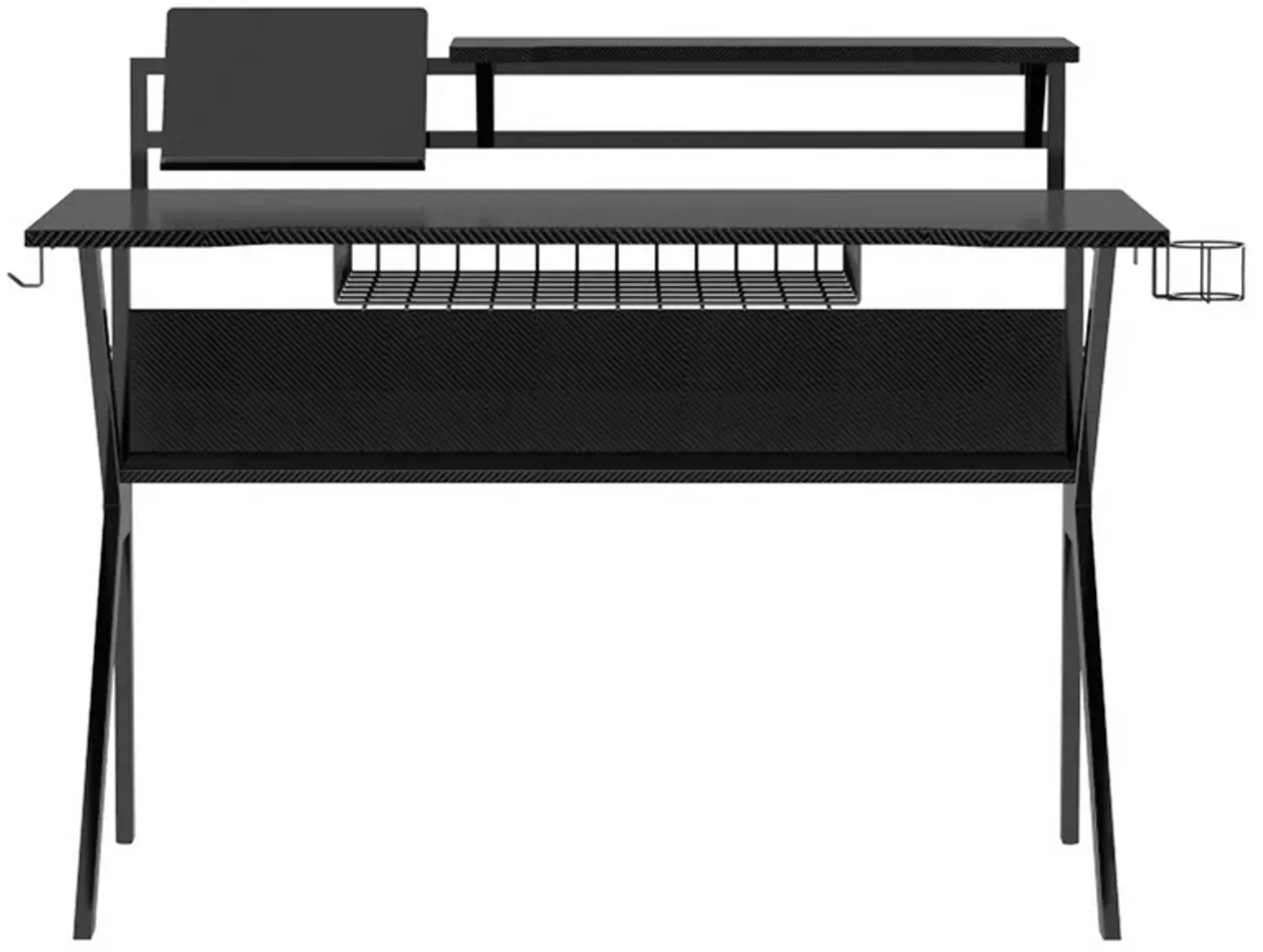 Pvc Coated Ergonomic Metal Frame Gaming Desk With K Shape Legs Black ...