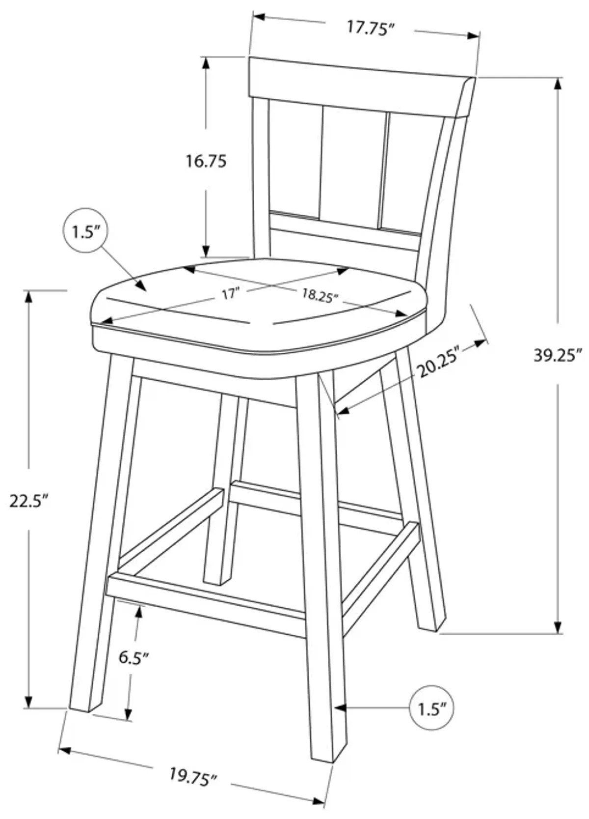 Monarch Specialties I 1233 Bar Stool, Set Of 2, Swivel, Counter Height, Kitchen, Wood, Pu Leather Look, White, Grey, Transitional