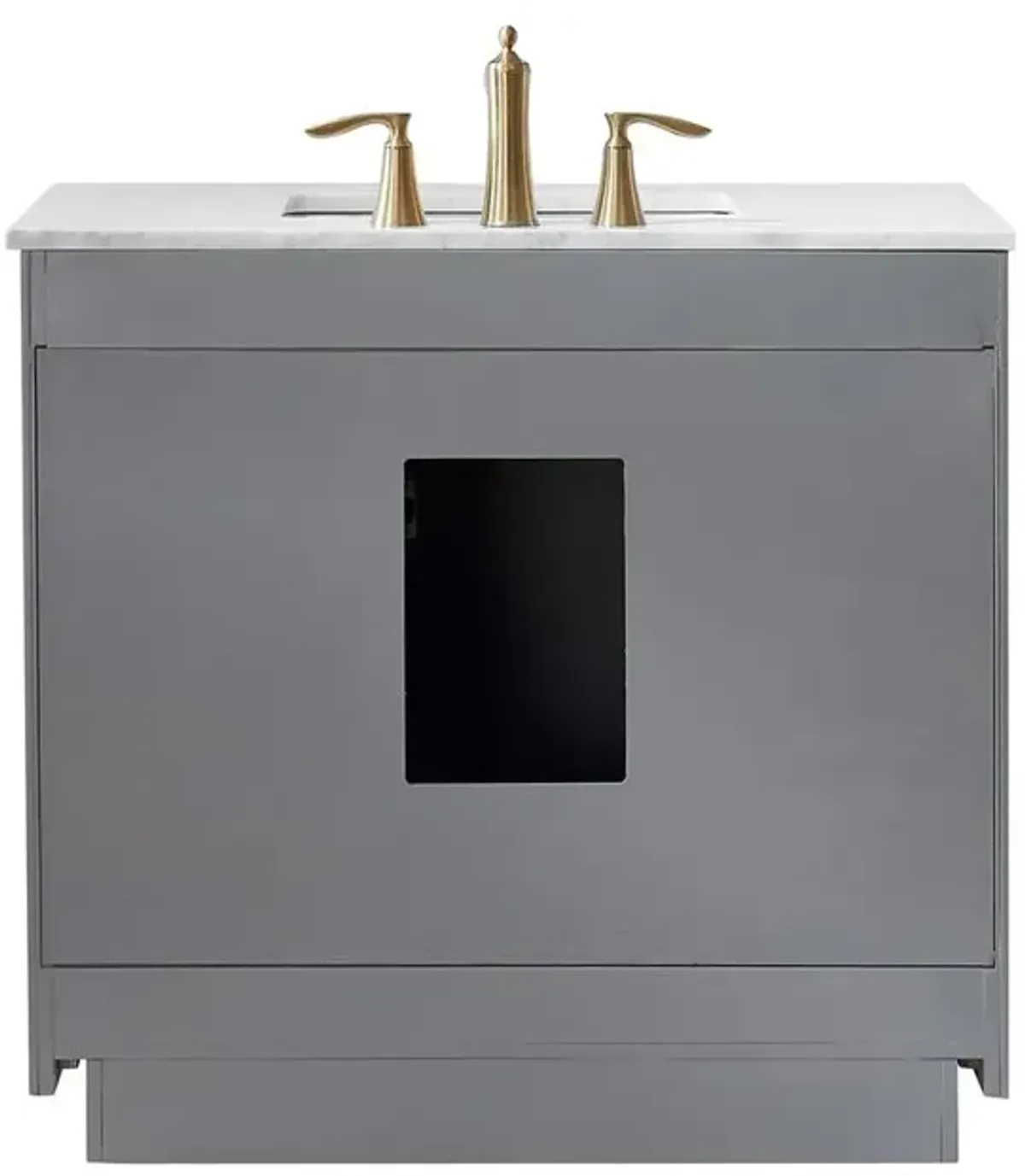 Altair 36 Single Bathroom Vanity Set in Gray with Mirror