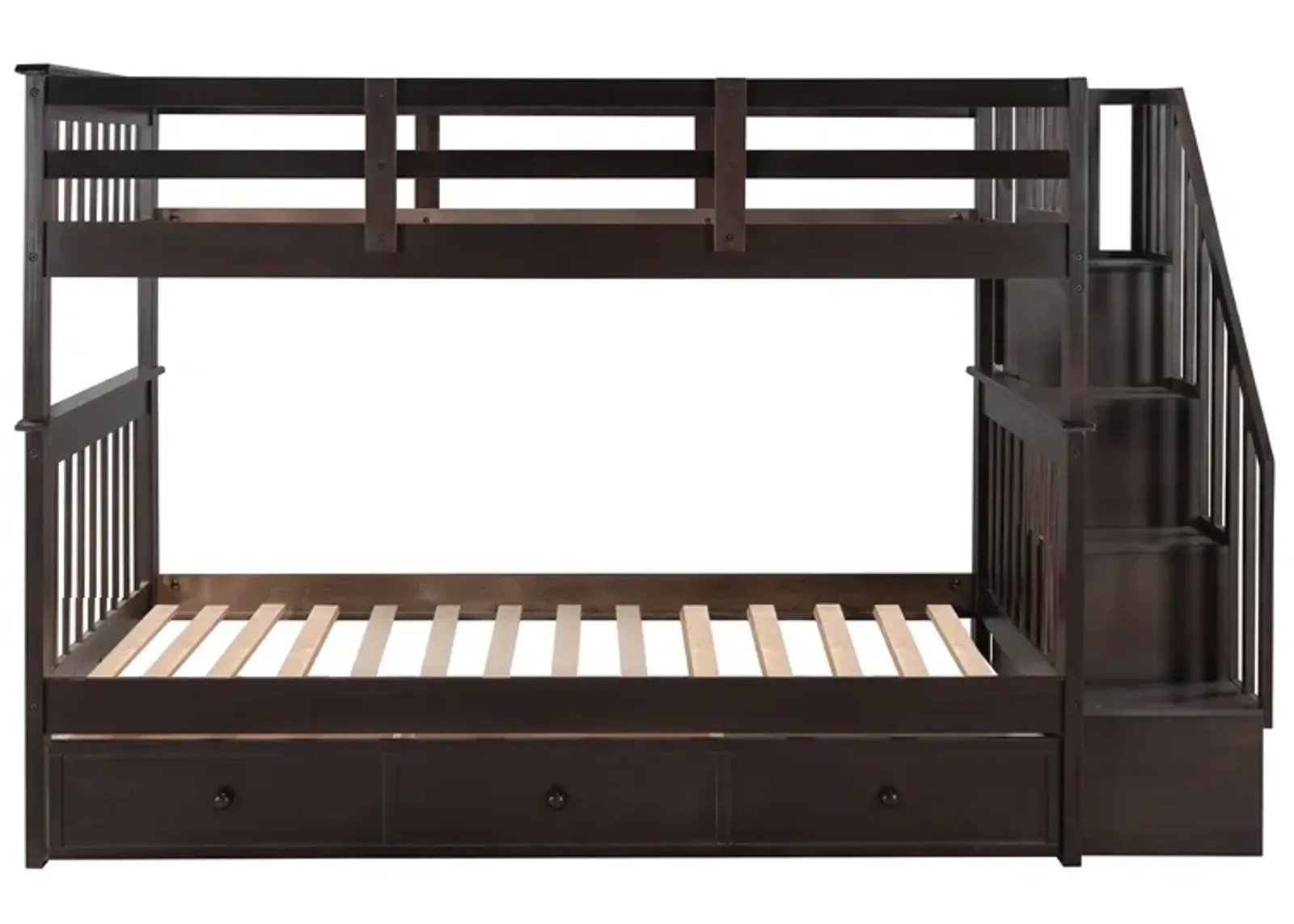 Merax Stairway Twin-Over-Twin Bunk Bed with Three Drawers for Bedroom, Dorm