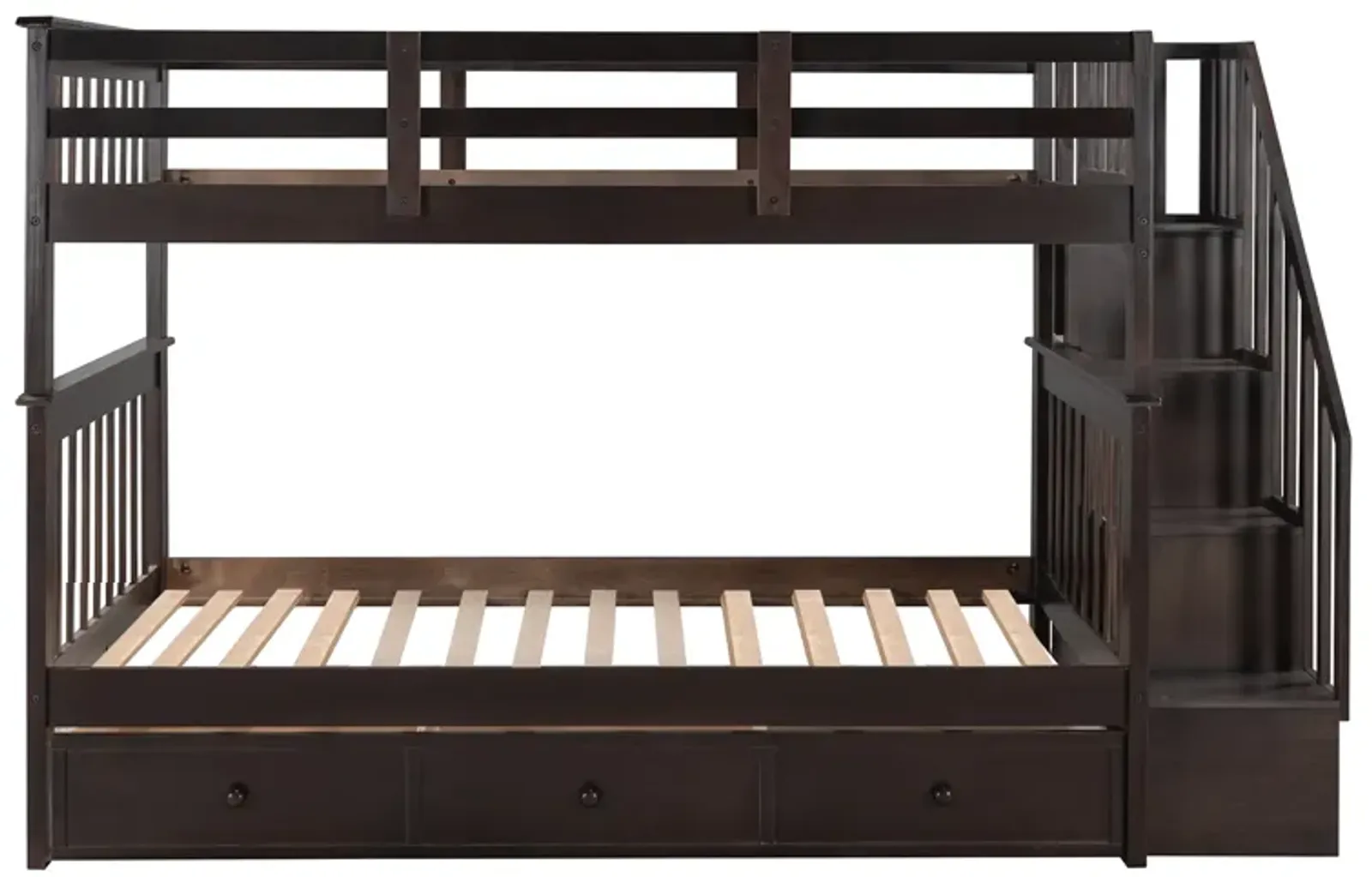 Merax Stairway Twin-Over-Twin Bunk Bed with Three Drawers for Bedroom, Dorm