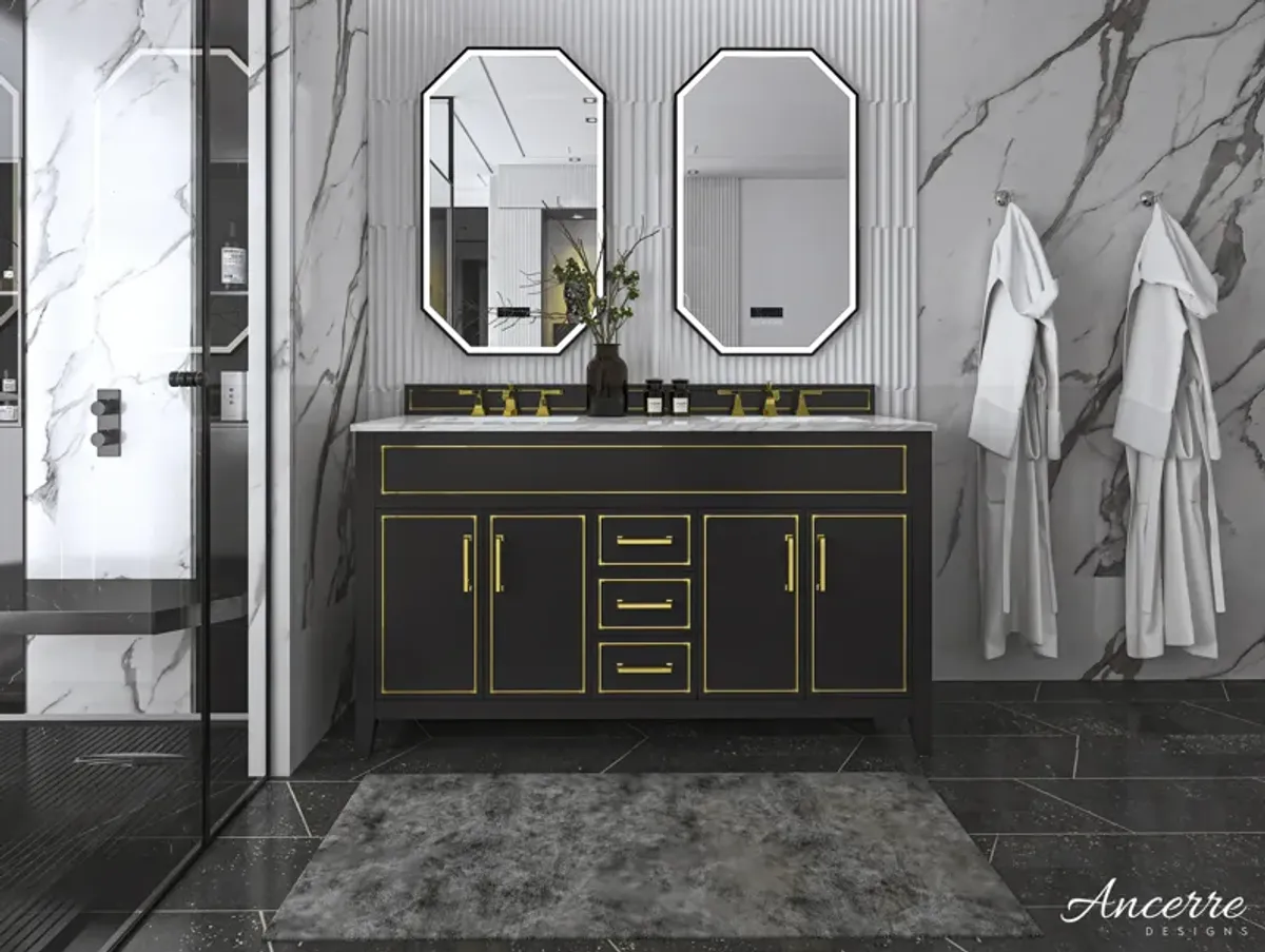 Aspen 60 in. Bath Vanity Set in Black Onyx