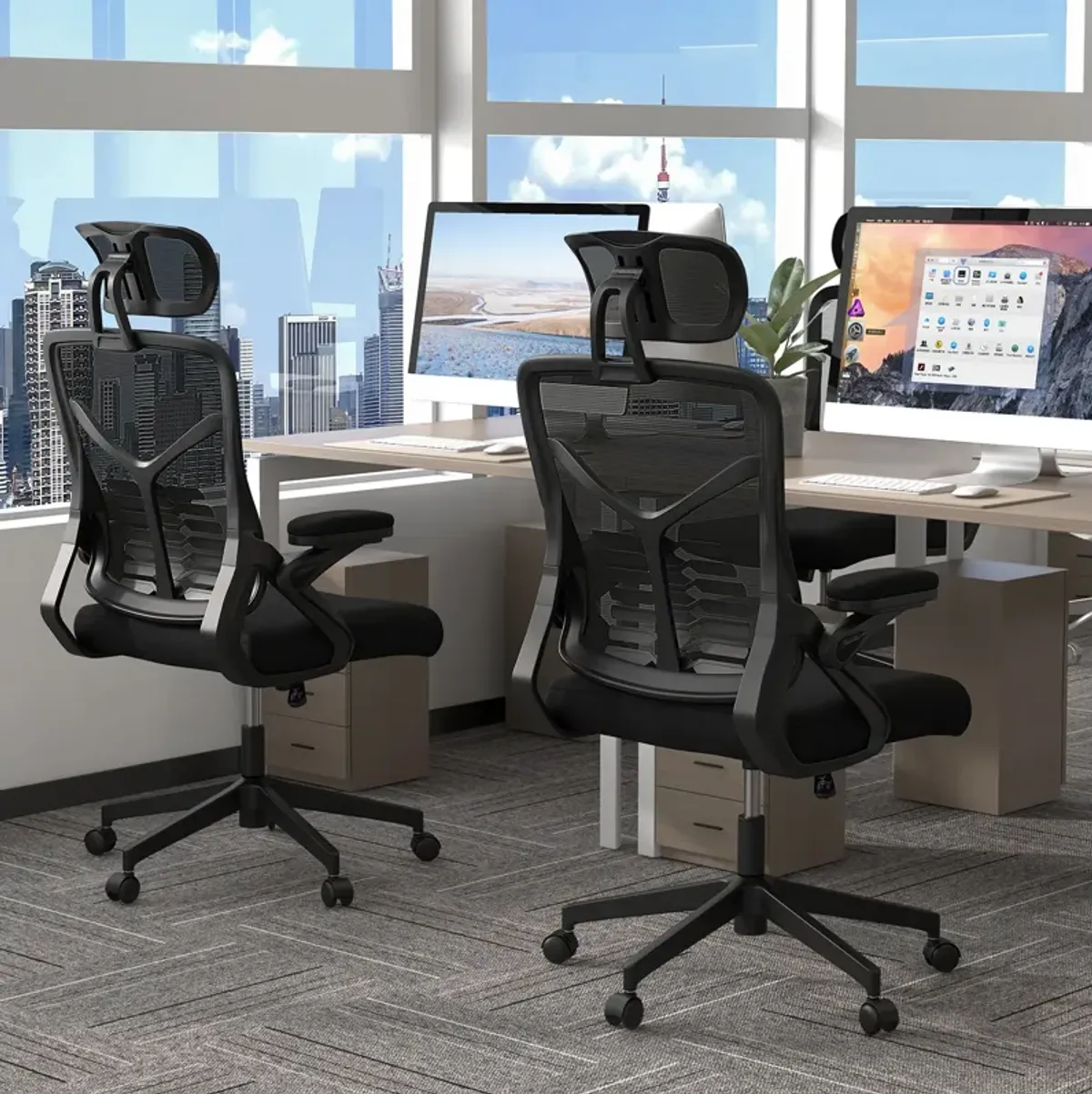 Ergonomic Mesh Office Chair with Lumbar Support and Rocking Function