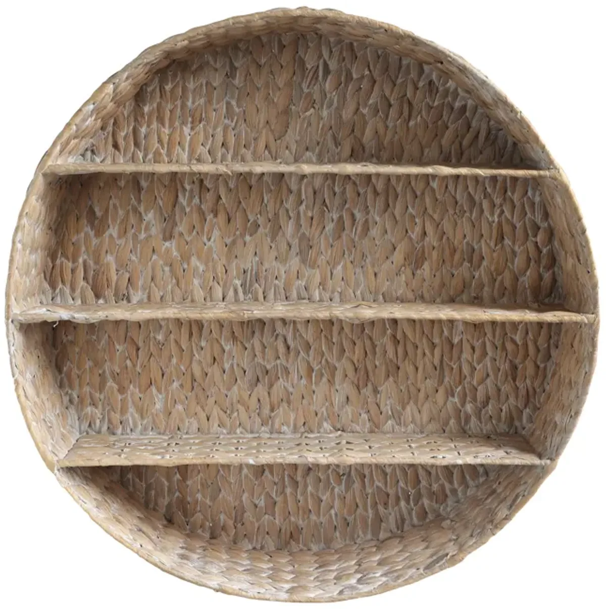 Annulus 3-Shelf Circular Handwoven Hyacinth Wall Rack