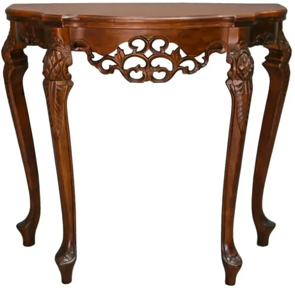 Half Moon Wood Console Table