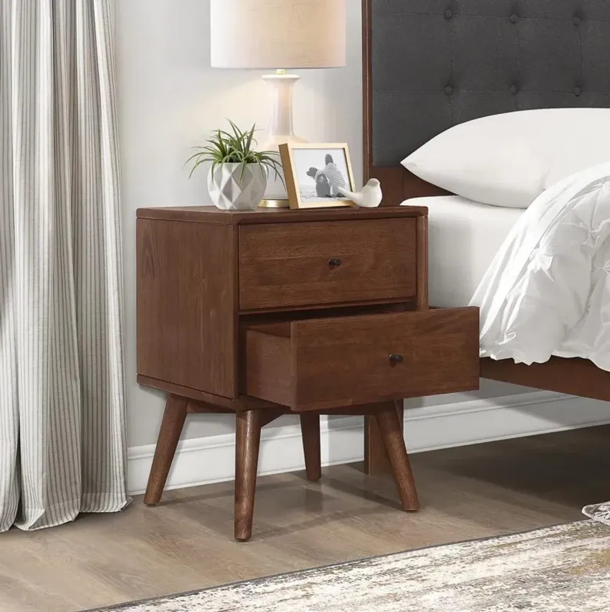 Ashcroft Furniture Co Caroline Mid Century Modern Style Night Stand