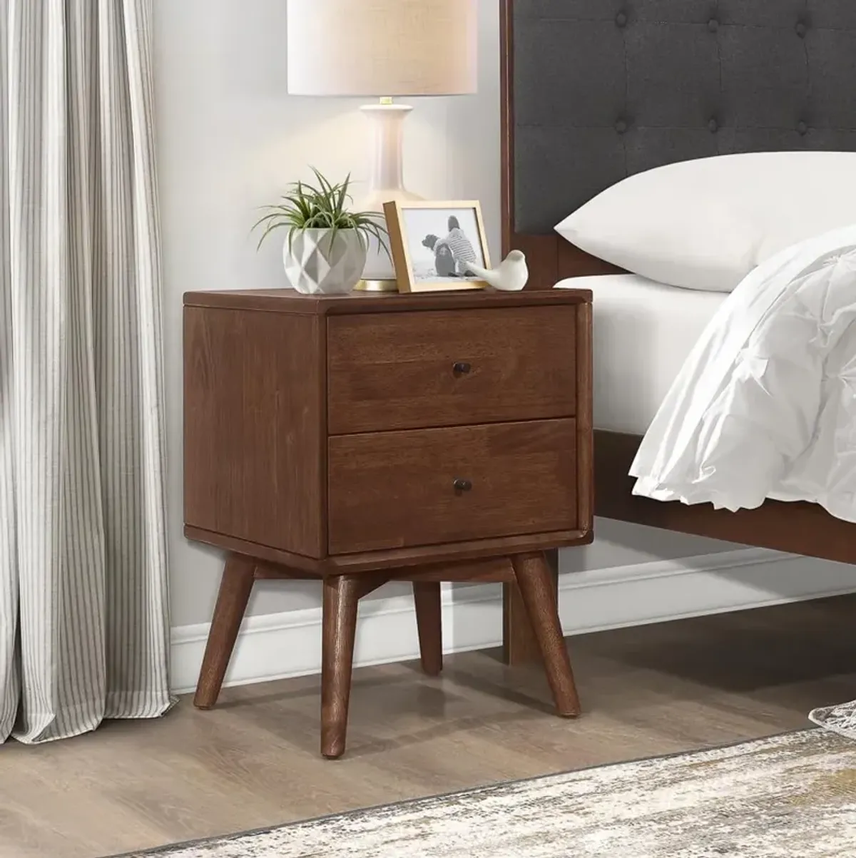 Ashcroft Furniture Co Caroline Mid Century Modern Style Night Stand